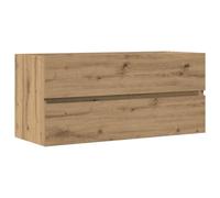 Meuble sous Lavabo Suspendu Dub Artisan 100x38,5x45 cm Bois Composite | Finition teinte chêne, fixation murale facile, entretien par chiffon humide, vis non fournies, lecture notice requise