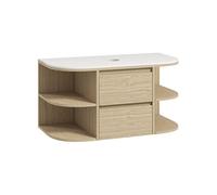 HomCom Meuble sous lavabo suspendu 90 x 45 x 46 cm tiroirs à fermeture douce et étagères marron