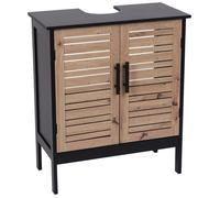 Meuble sous lavabo - TENDANCE - 2 Portes - 1 Etagère - Noir - H 70 cm