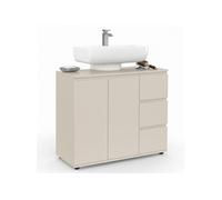 IDMarket - Meuble sous lavabo Salle de Bain TOMI avec Placard et 3 tiroirs Beige