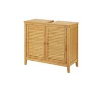 Meuble sous lavabo Värmdö avec 2 portes en bambou 60 x 67 x 30 cm [en.casa]