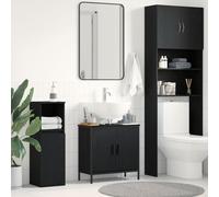 Meuble sous lavabo vidaXL Noir Chêne 60x30x60 cm Bois d'ingénierie
