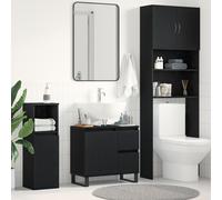 Meuble sous lavabo vidaXL Noir Chêne 65x33x60 cm Bois d'ingénierie