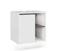 Vicco Meuble sous lavabo Viola, Blanc/Gris, 60x60cm | avec des étagères ouvertes, convient pour une installation sous des lavabos standards