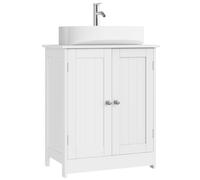 Meuble sous Lavabo WOLTU - Armoire sous Vasque Blanc - Étagère Réglable et Portes - 50x30x60cm