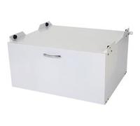 Meuble sous machine à laver HWC-E50, estrade, piédestal, châssis, tiroir 33x61x62cm blanc