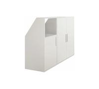 Meuble sous pente 3 portes et 1 niche - Blanc - ADEZIO