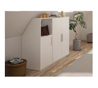 Meuble sous pente 3 portes et 1 niche - Blanc - ADEZIO
