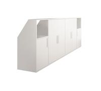 Meuble sous pente 6 portes et 2 niches - Blanc - ADEZIO