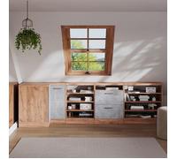 Meuble sous pente Rion, 80x81.8cm 4 compartiments, 60 cm de profondeur, Chêne de force doré, Vicco 60013