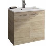 Meuble sous vasque 60 cm suspendu Angelo - 2 portes - Chêne Bordalino Néova