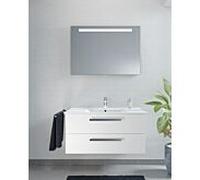 Meuble sous-vasque Artiqua Série 843 avec meuble sous-vasque 100 cm 843B231026 avec armoire de toilette LED, ensemble meuble sous-vasque, 1000 x 482 x 430 mm, blanc haute brillance