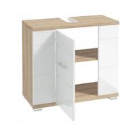 Meuble sous-vasque avec découpe pour siphon 70 x 62,5 x 31,5 cm Chêne Sonoma Bla