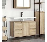 Meuble sous vasque avec tiroirs chêne sonoma 90x34,5x60 cm Marron G