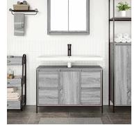 Meuble sous-vasque avec tiroirs - vidaXL - Sonoma gris - 90x34,5x60 cm - 4 tiroirs - 1 porte - 1 étagère