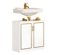 BZR86-W Meuble sous-Lavabo, Meuble sous-Vasque à 2 Portes, Meuble sous Evier, Salle