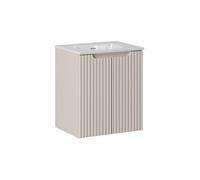 Meuble sous-vasque - DECONATION - Astral Cashmere - 2 portes - Vasque intégrée - Beige crème