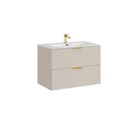 Meuble sous-vasque - DECONATION - Georgia Cashmere - 80 cm - Bois - 2 tiroirs