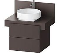 Duravit Balcoon Meuble sous-lavabo avec console, suspendu, rectangulaire, technique Tip-on, 570x600x534mm, BA50120JGIG0000, Couleur: Marron ardoise