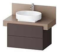 Meuble sous-vasque Duravit BA50130JGIG0000 mural, 80 x 57 x 53,4 cm, texturé marron ardoise, 2 tiroirs