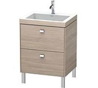 Meuble sous vasque Duravit Brioso c-bonded 60 x 48 cm, chromé / Pine Silver , sans trou pour robinet