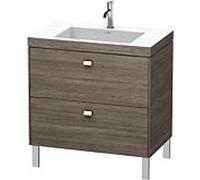 Meuble sous vasque Duravit Brioso c-bonded 80 x 48 cm, chromé / Pine Terra , sans trou pour robinet