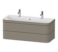 Duravit Happy D.2 Plus meuble-lavabo HP4640O92920000 117,5x49cm, avec trou pour robinetterie 2000 , 2 tiroirs, finition satinée gris pierre