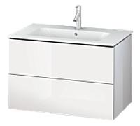Duravit L-Cube Meuble sous-lavabo suspendu, largeur 820mm, profondeur 481, 2 tiroirs, adapté "Me by Starck" Article 233683, LC624102222, Couleur: Décor blanc brillant