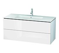 Meuble sous-vasque Duravit L-Cube LC624302222 122 x 48,1 cm, blanc brillant, 2 tiroirs, fixation murale