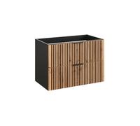 Meuble sous vasque en bois - L 80 x H 57 x P 46 cm - Sylve Black Wotan
