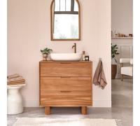 Meuble sous vasque en teck massif 80 cm