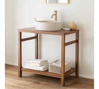 Meuble Sous Vasque En Teck Massif 80cm Dewi Marron