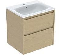 Geberit Meuble sous-vasque Renova Plan 504.039.PS.8 60x62,1x48 cm 2 tiroirs chêne/vasque blanche