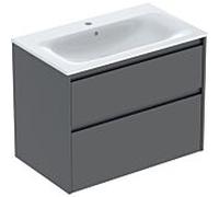Geberit Ensemble lavabo Renova Plan 504.040.JK.8 2 tiroirs Blanc/KeraTect, façade lava laqué satiné