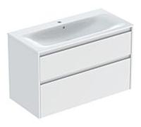 Geberit Ensemble lavabo Renova Plan 504.041.00.8 – Meuble 2 tiroirs – Lavabo blanc KeraTect