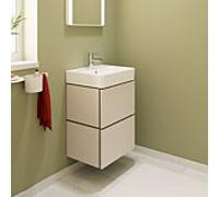 Meuble sous-vasque hansgrohe Xilesa E 54248780 480x380mm, 2 tiroirs, pour lave-mains , sans PushOpen, beige sable mat