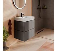 Meuble sous-vasque Hansgrohe Xilesa E 54254760 580x470mm, 2 tiroirs, gris ardoise mat