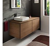 Hansgrohe Meuble sous lavabo Xilesa E 2 tiroirs découpe centrale 1375x550x500 mm Chêne Cachemire