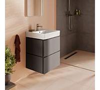 hansgrohe Xilesa E Meuble sous-lavabo pour lavabos, 2 tiroirs PushOpen, 530x470x620mm, 54292760, Couleur: Gris ardoise mat