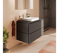 hansgrohe Xilesa E meuble sous-lavabo, 2 tiroirs, pour console découpe au centre, 980x550x620mm, 54301760, Couleur: Gris ardoise mat