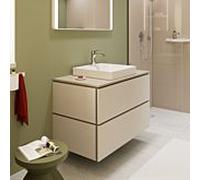 hansgrohe Xilesa E meuble sous-lavabo, 2 tiroirs, pour console découpe au centre, 980x550x620mm, 54301780, Couleur: Beige sable mat