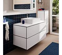 hansgrohe Xilesa E meuble sous-lavabo, 2 tiroirs, pour console découpe au centre, 1180x550x620mm, 54303700, Couleur: Blanc mat