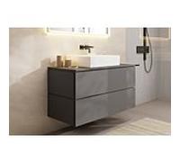 Meuble Pour Lavabo Encastrable Hansgrohe Xilesa E 1180/550, 2 tiroirs, ou pour consoles Gris ardoise mat 54303760
