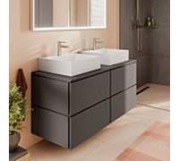 Meuble sous-vasque Hansgrohe Xilesa E 54306760 1375x550mm, 4 tiroirs, avec PushOpen, gris ardoise mat