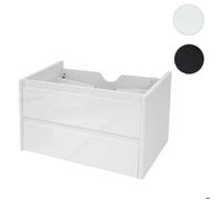Mendler Meuble sous-vasque HWC-B19 haute brillance Soft-Close 50x80 cm Blanc