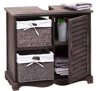 Meuble sous-lavabo MENDLER HWC-H20 60x65x31cm shabby gris brun Gris