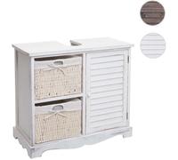 Meuble sous-vasque HWC-H20, meuble sous-vasque de salle de bain 60x65x31cm shabby blanc