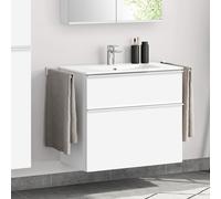 Meuble sous-vasque ineo4 d'evineo l : 80 cm, 2 tiroirs, avec poignée, pour vasque ineo d’evineo,, BE0201WM,