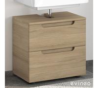 Meuble sous-vasque ineo5 d'evineo l : 60 cm, 2 tiroirs, avec poignée encastrée, sans raccordement à la vasque,, BE0314OA,