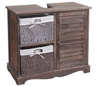 Meuble Sous-Vasque Hwc-H20, Meuble Sous-Vasque De Salle De Bain 60x65x31cm Shabby Marron Multicolore